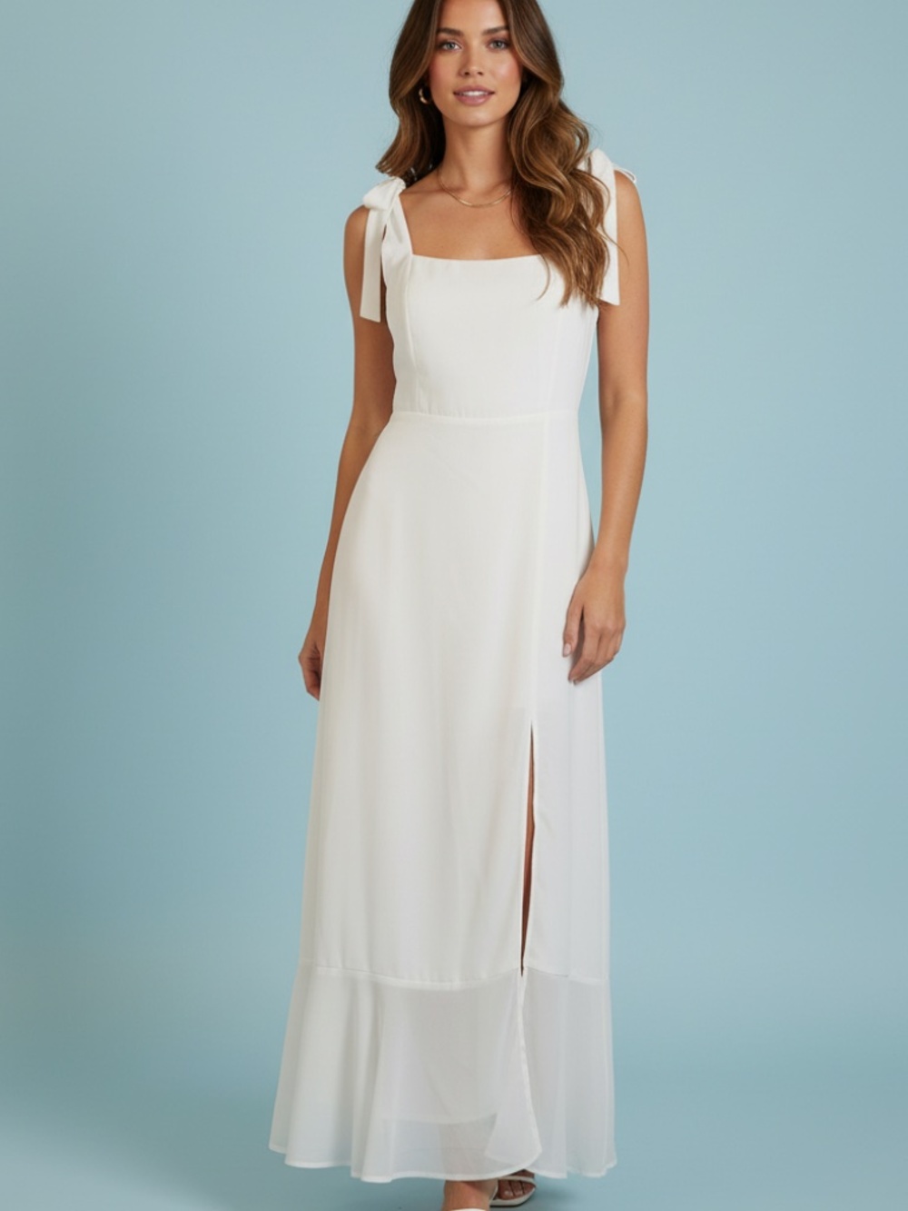 Lulus Summer Invite white gown xs